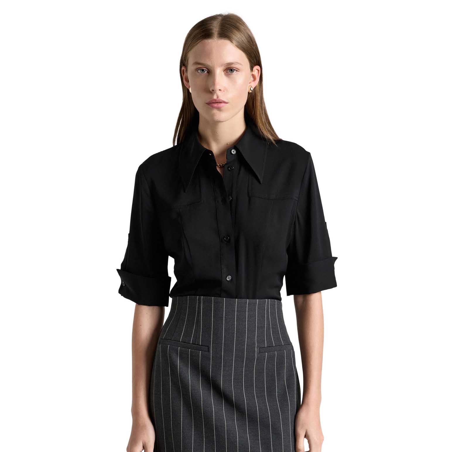 Cue Stretch Viscose Fitted Shirt